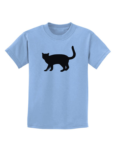 Cat Silhouette Design Childrens T-Shirt by TooLoud-Childrens T-Shirt-TooLoud-Light-Blue-X-Small-Davson Sales