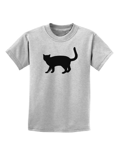 Cat Silhouette Design Childrens T-Shirt by TooLoud-Childrens T-Shirt-TooLoud-AshGray-X-Small-Davson Sales