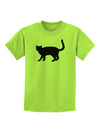 Cat Silhouette Design Childrens T-Shirt by TooLoud-Childrens T-Shirt-TooLoud-Lime-Green-X-Small-Davson Sales