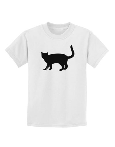 Cat Silhouette Design Childrens T-Shirt by TooLoud-Childrens T-Shirt-TooLoud-White-X-Small-Davson Sales