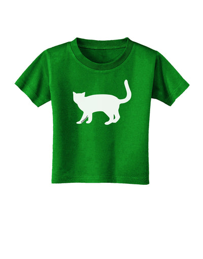 Cat Silhouette Design Toddler T-Shirt Dark by TooLoud-Toddler T-Shirt-TooLoud-Clover-Green-2T-Davson Sales