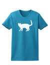 Cat Silhouette Design Womens Dark T-Shirt by TooLoud-Womens T-Shirt-TooLoud-Turquoise-X-Small-Davson Sales