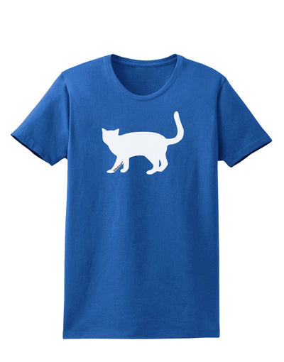 Cat Silhouette Design Womens Dark T-Shirt by TooLoud-Womens T-Shirt-TooLoud-Royal-Blue-X-Small-Davson Sales