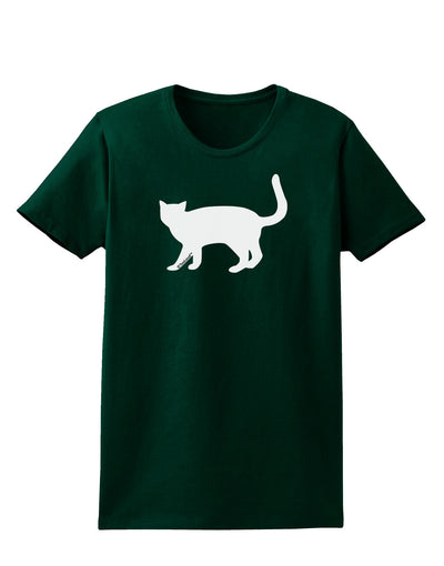 Cat Silhouette Design Womens Dark T-Shirt by TooLoud-Womens T-Shirt-TooLoud-Forest-Green-Small-Davson Sales