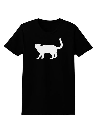 Cat Silhouette Design Womens Dark T-Shirt by TooLoud-Womens T-Shirt-TooLoud-Black-X-Small-Davson Sales