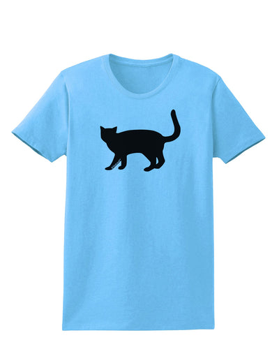 Cat Silhouette Design Womens T-Shirt by TooLoud-Womens T-Shirt-TooLoud-Aquatic-Blue-X-Small-Davson Sales