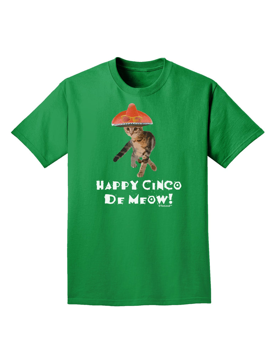 Cat with Pink Sombrero - Happy Cinco de Meow Adult Dark T-Shirt by TooLoud-Mens T-Shirt-TooLoud-Purple-Small-Davson Sales