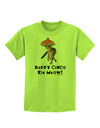 Cat with Pink Sombrero - Happy Cinco de Meow Childrens T-Shirt by TooLoud-Childrens T-Shirt-TooLoud-Lime-Green-X-Small-Davson Sales