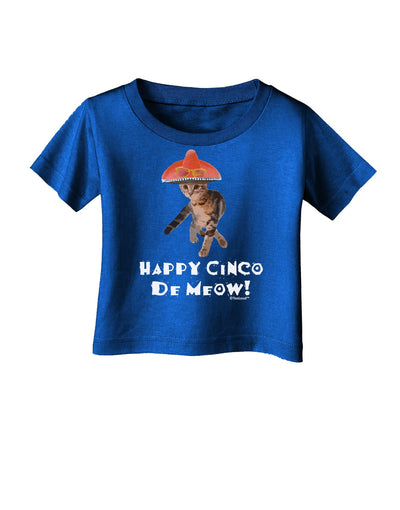 Cat with Pink Sombrero - Happy Cinco de Meow Infant T-Shirt Dark by TooLoud-Infant T-Shirt-TooLoud-Royal-Blue-06-Months-Davson Sales