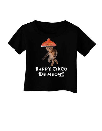 Cat with Pink Sombrero - Happy Cinco de Meow Infant T-Shirt Dark by TooLoud-Infant T-Shirt-TooLoud-Black-06-Months-Davson Sales