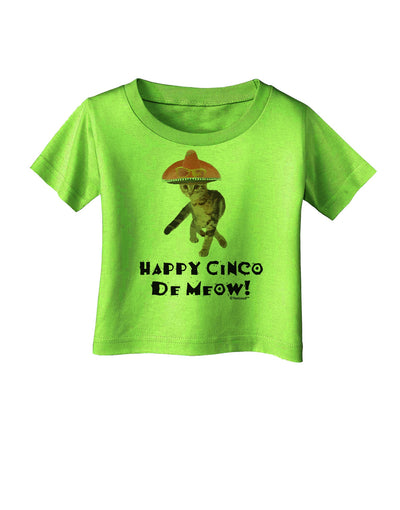 Cat with Pink Sombrero - Happy Cinco de Meow Infant T-Shirt by TooLoud-Infant T-Shirt-TooLoud-Lime-Green-06-Months-Davson Sales