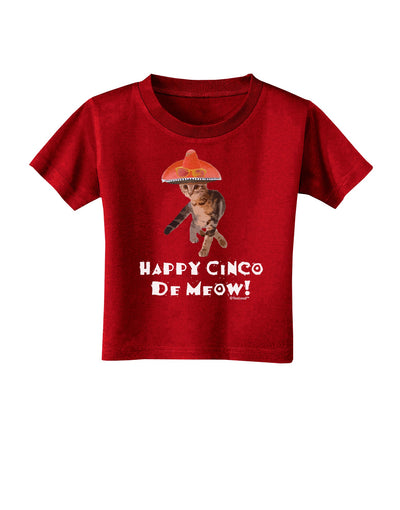 Cat with Pink Sombrero - Happy Cinco de Meow Toddler T-Shirt Dark by TooLoud-Toddler T-Shirt-TooLoud-Red-2T-Davson Sales