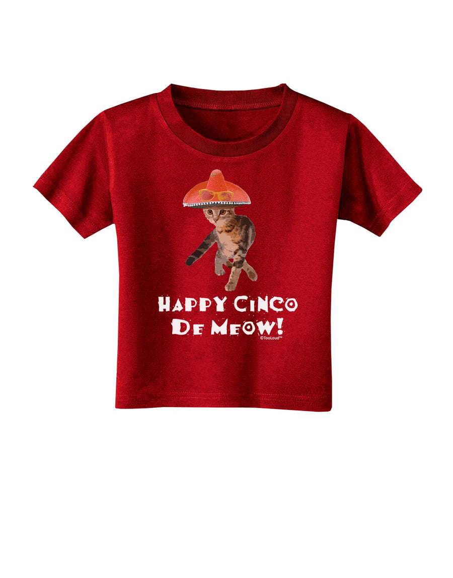 Cat with Pink Sombrero - Happy Cinco de Meow Toddler T-Shirt Dark by TooLoud-Toddler T-Shirt-TooLoud-Black-2T-Davson Sales