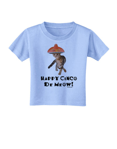 Cat with Pink Sombrero - Happy Cinco de Meow Toddler T-Shirt by TooLoud-Toddler T-Shirt-TooLoud-Aquatic-Blue-2T-Davson Sales