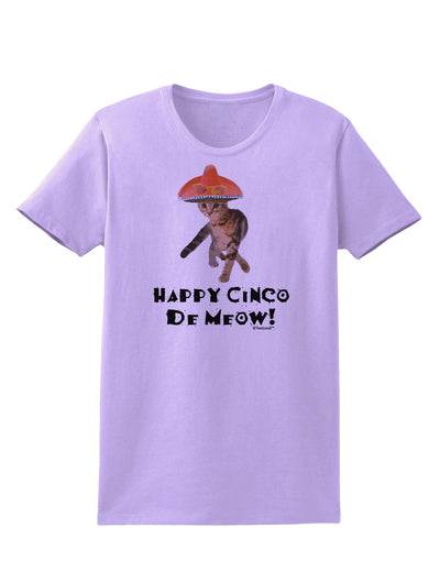 Cat with Pink Sombrero - Happy Cinco de Meow Womens T-Shirt by TooLoud-Womens T-Shirt-TooLoud-Lavender-X-Small-Davson Sales