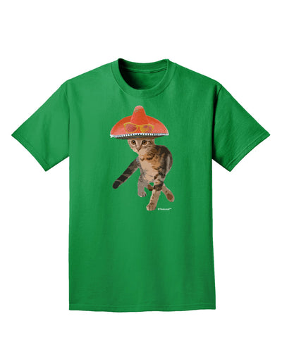 Cat with Pink Sombrero and Sunglasses Adult Dark T-Shirt by TooLoud-Mens T-Shirt-TooLoud-Kelly-Green-Small-Davson Sales