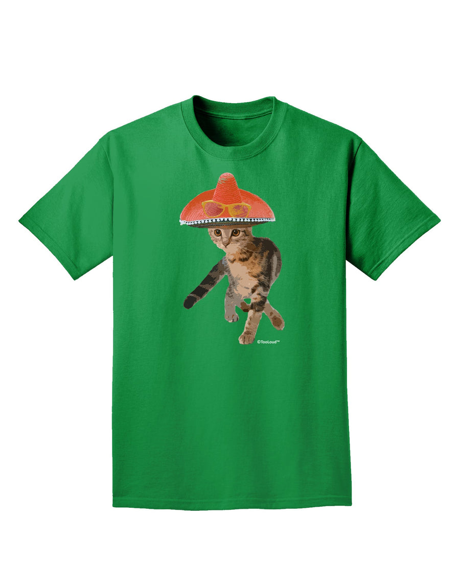 Cat with Pink Sombrero and Sunglasses Adult Dark T-Shirt by TooLoud-Mens T-Shirt-TooLoud-Purple-Small-Davson Sales