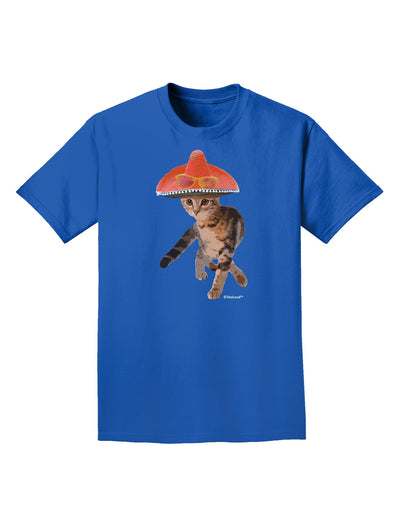 Cat with Pink Sombrero and Sunglasses Adult Dark T-Shirt by TooLoud-Mens T-Shirt-TooLoud-Royal-Blue-Small-Davson Sales