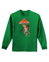 Cat with Pink Sombrero and Sunglasses Adult Long Sleeve Dark T-Shirt by TooLoud-TooLoud-Kelly-Green-Small-Davson Sales