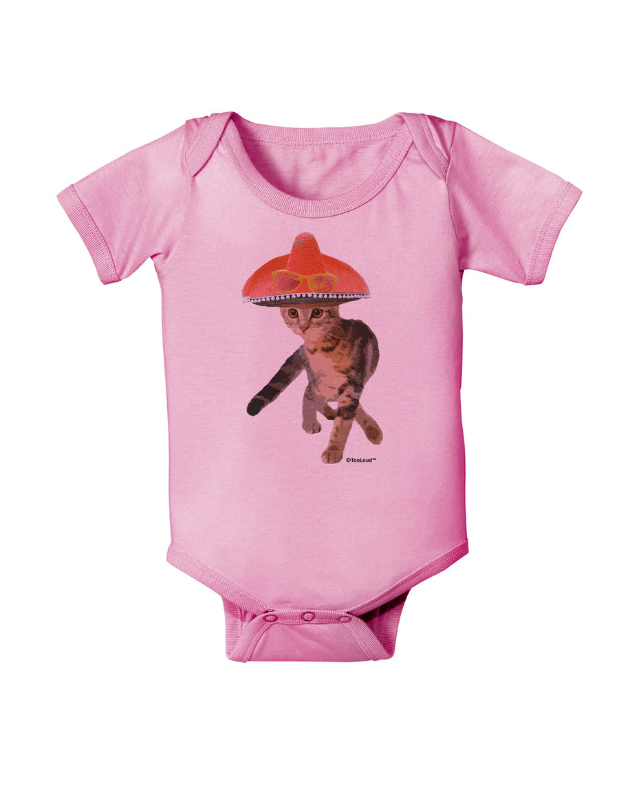 Cat with Pink Sombrero and Sunglasses Baby Romper Bodysuit by TooLoud-Baby Romper-TooLoud-White-06-Months-Davson Sales