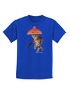 Cat with Pink Sombrero and Sunglasses Childrens Dark T-Shirt by TooLoud-Childrens T-Shirt-TooLoud-Royal-Blue-X-Small-Davson Sales