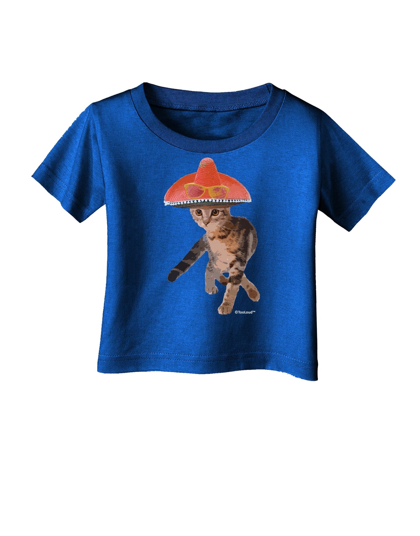Cat with Pink Sombrero and Sunglasses Infant T-Shirt Dark by TooLoud-Infant T-Shirt-TooLoud-Royal-Blue-06-Months-Davson Sales