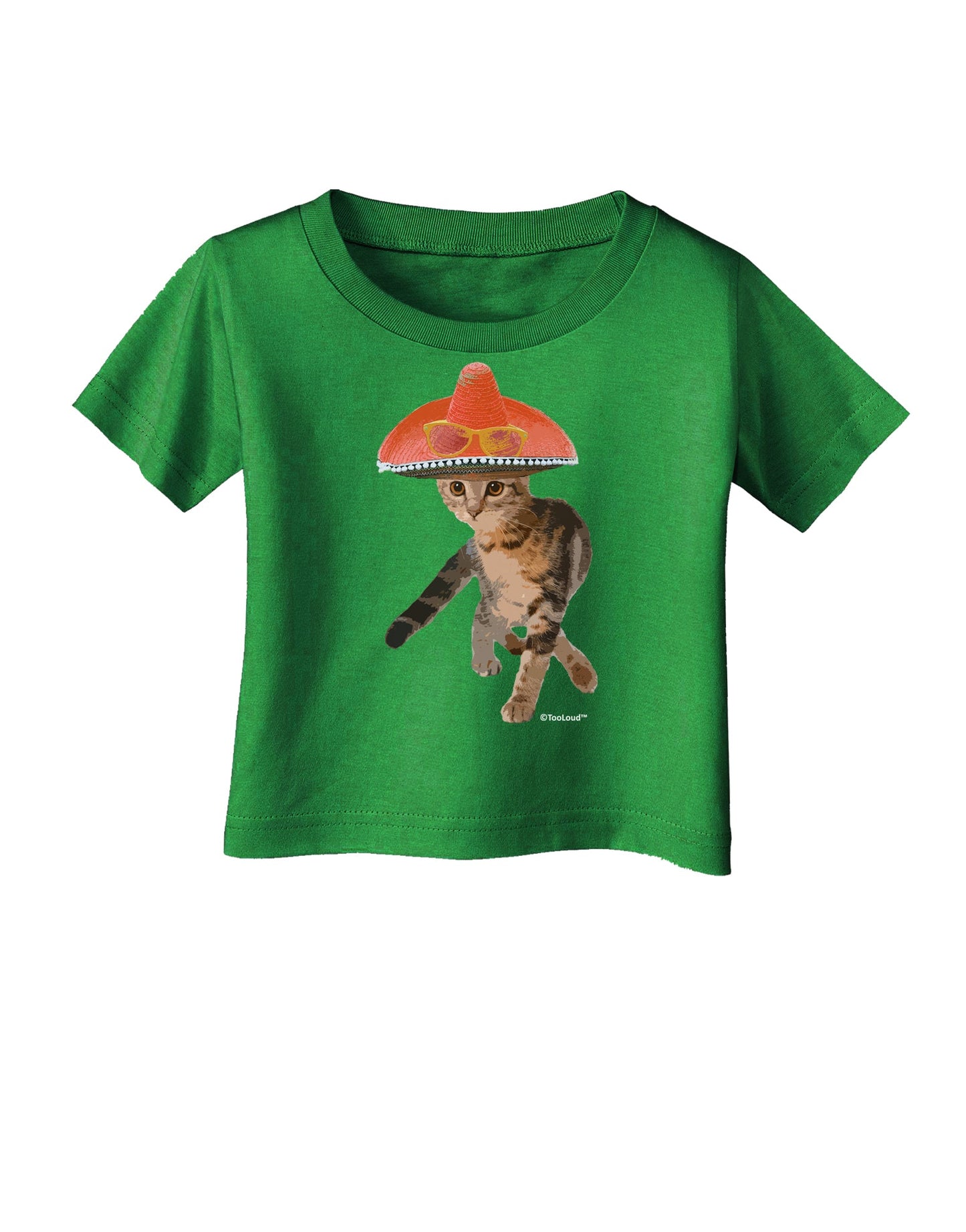 Cat with Pink Sombrero and Sunglasses Infant T-Shirt Dark by TooLoud-Infant T-Shirt-TooLoud-Clover-Green-06-Months-Davson Sales