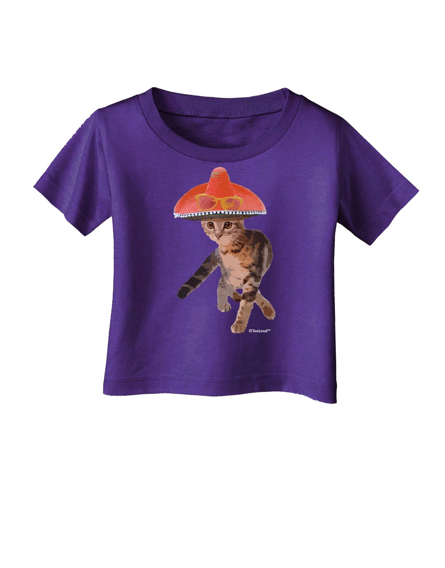 Cat with Pink Sombrero and Sunglasses Infant T-Shirt Dark by TooLoud-Infant T-Shirt-TooLoud-Purple-06-Months-Davson Sales