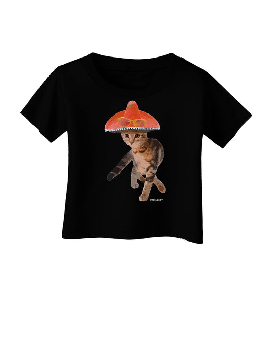 Cat with Pink Sombrero and Sunglasses Infant T-Shirt Dark by TooLoud-Infant T-Shirt-TooLoud-Black-06-Months-Davson Sales