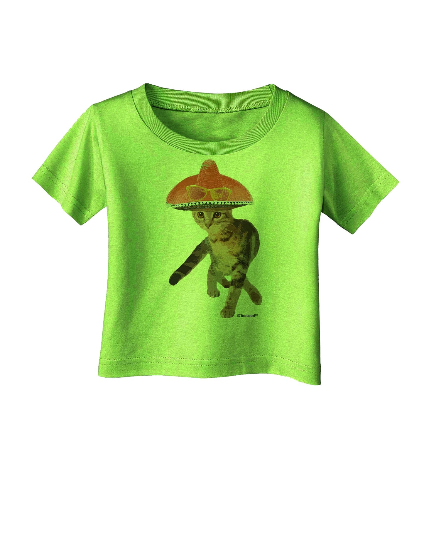 Cat with Pink Sombrero and Sunglasses Infant T-Shirt by TooLoud-Infant T-Shirt-TooLoud-Lime-Green-06-Months-Davson Sales
