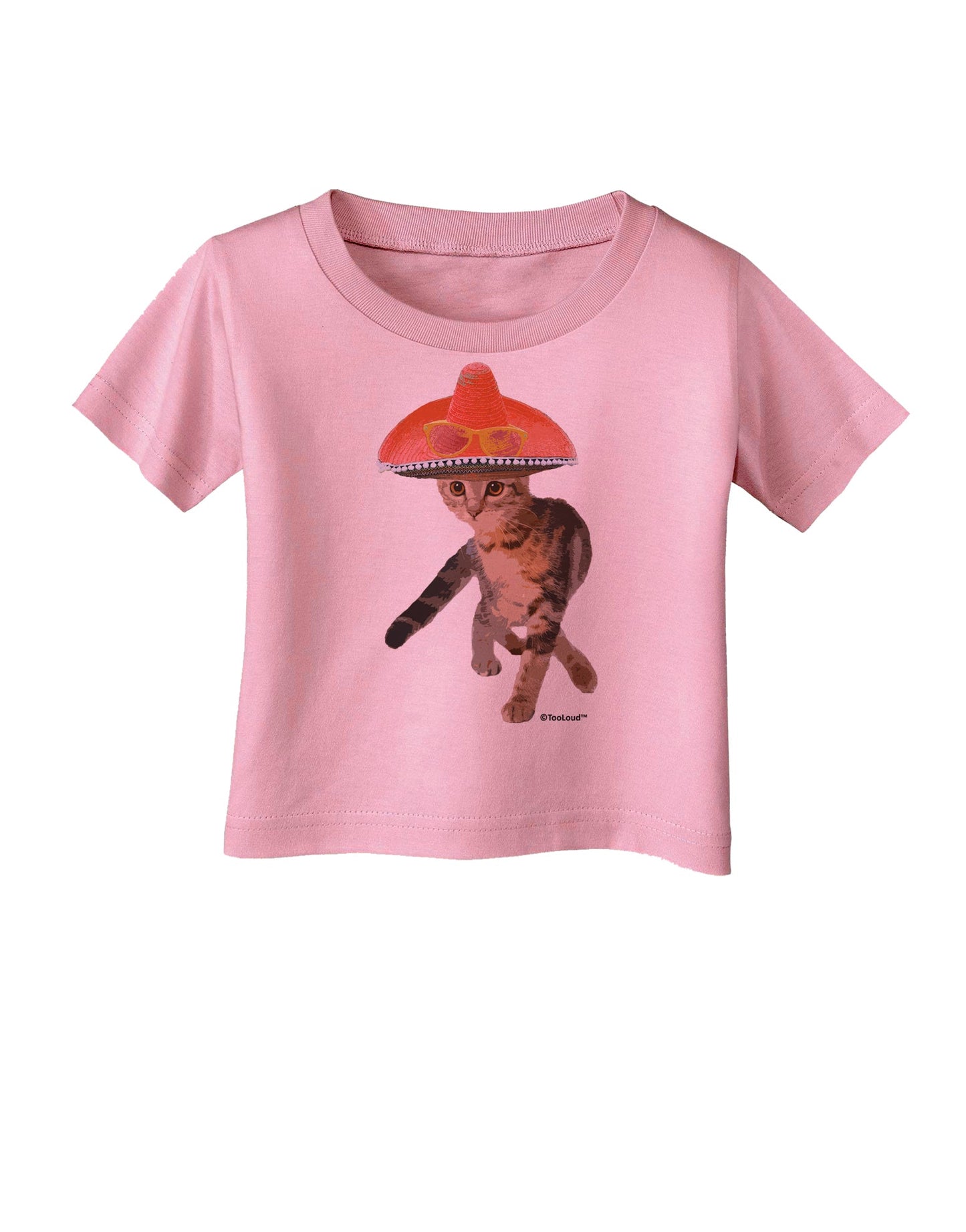 Cat with Pink Sombrero and Sunglasses Infant T-Shirt by TooLoud-Infant T-Shirt-TooLoud-Candy-Pink-06-Months-Davson Sales