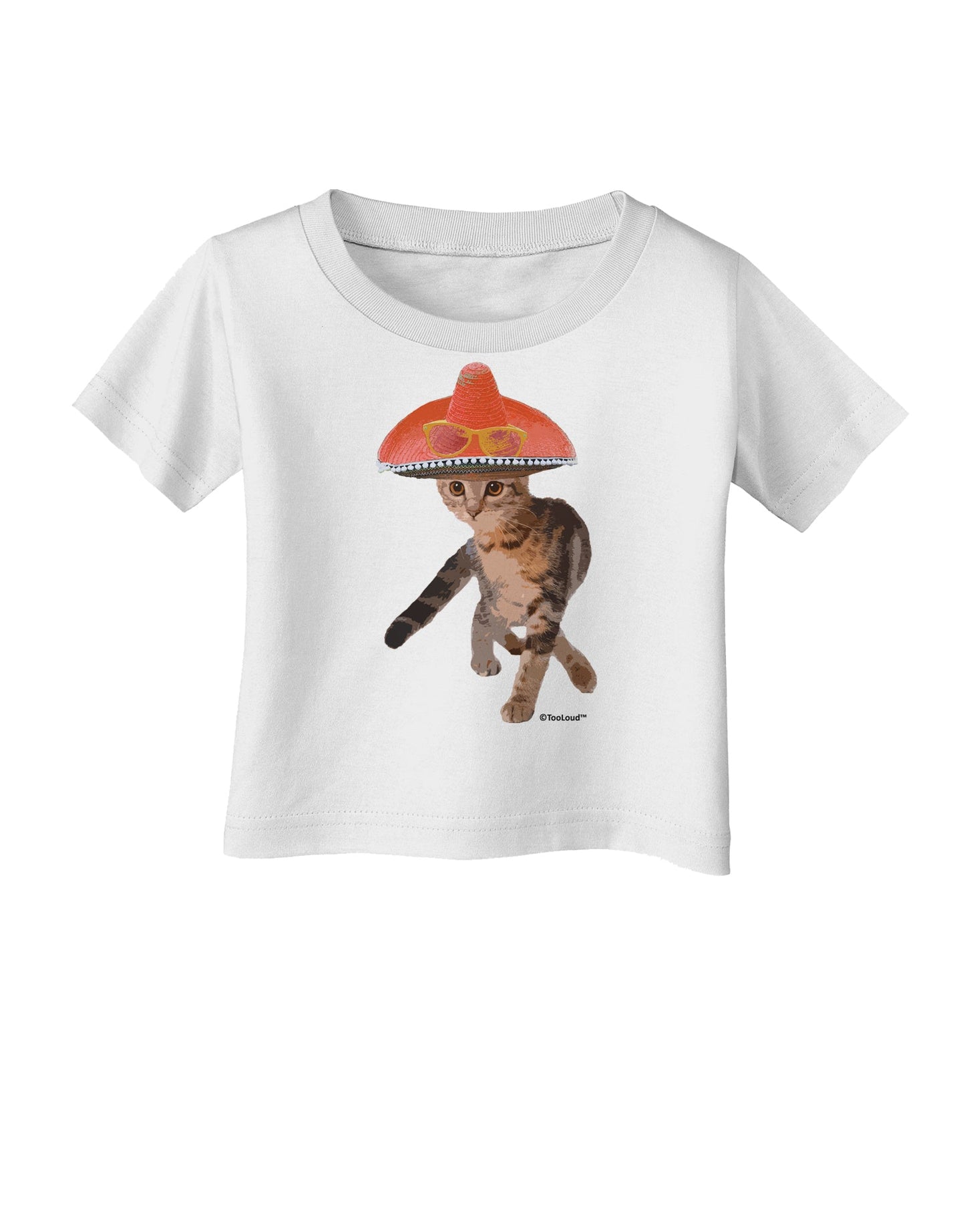 Cat with Pink Sombrero and Sunglasses Infant T-Shirt by TooLoud-Infant T-Shirt-TooLoud-White-06-Months-Davson Sales