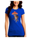 Cat with Pink Sombrero and Sunglasses Juniors Crew Dark T-Shirt by TooLoud-T-Shirts Juniors Tops-TooLoud-Royal-Blue-Juniors Fitted Small-Davson Sales