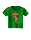 Cat with Pink Sombrero and Sunglasses Toddler T-Shirt Dark by TooLoud-Toddler T-Shirt-TooLoud-Clover-Green-2T-Davson Sales