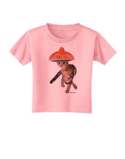 Cat with Pink Sombrero and Sunglasses Toddler T-Shirt by TooLoud-Toddler T-Shirt-TooLoud-Candy-Pink-2T-Davson Sales