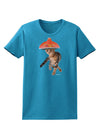 Cat with Pink Sombrero and Sunglasses Womens Dark T-Shirt by TooLoud-Womens T-Shirt-TooLoud-Turquoise-X-Small-Davson Sales