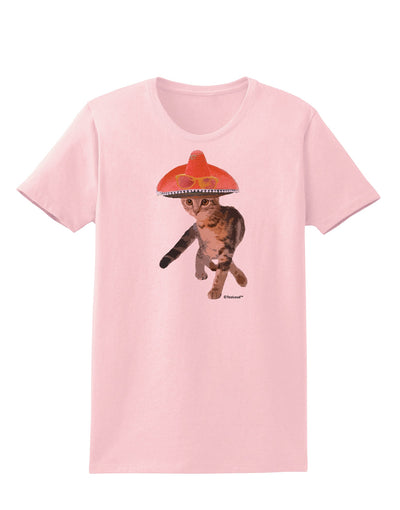 Cat with Pink Sombrero and Sunglasses Womens T-Shirt by TooLoud-Womens T-Shirt-TooLoud-PalePink-X-Small-Davson Sales