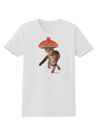 Cat with Pink Sombrero and Sunglasses Womens T-Shirt by TooLoud-Womens T-Shirt-TooLoud-White-X-Small-Davson Sales