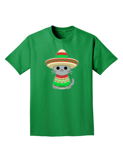 Cat with Sombrero and Poncho Adult Dark T-Shirt by TooLoud-Mens T-Shirt-TooLoud-Kelly-Green-Small-Davson Sales