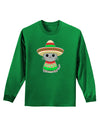 Cat with Sombrero and Poncho Adult Long Sleeve Dark T-Shirt by TooLoud-TooLoud-Kelly-Green-Small-Davson Sales