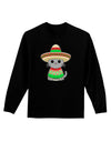 Cat with Sombrero and Poncho Adult Long Sleeve Dark T-Shirt by TooLoud-TooLoud-Black-Small-Davson Sales