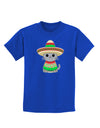 Cat with Sombrero and Poncho Childrens Dark T-Shirt by TooLoud-Childrens T-Shirt-TooLoud-Royal-Blue-X-Small-Davson Sales