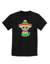 Cat with Sombrero and Poncho Childrens Dark T-Shirt by TooLoud-Childrens T-Shirt-TooLoud-Black-X-Small-Davson Sales