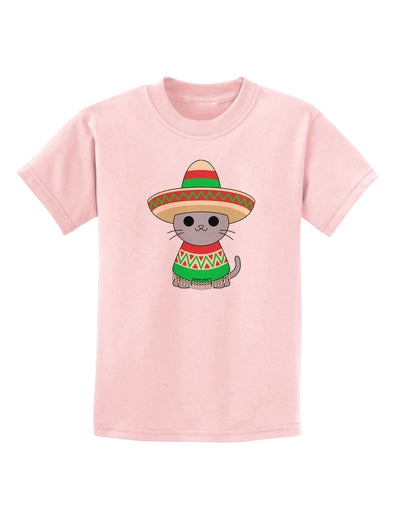 Cat with Sombrero and Poncho Childrens T-Shirt by TooLoud-Childrens T-Shirt-TooLoud-PalePink-X-Small-Davson Sales