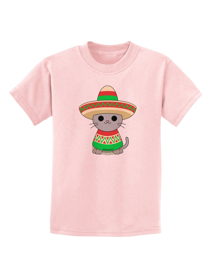 Cat with Sombrero and Poncho Childrens T-Shirt by TooLoud-Childrens T-Shirt-TooLoud-White-X-Small-Davson Sales