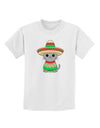 Cat with Sombrero and Poncho Childrens T-Shirt by TooLoud-Childrens T-Shirt-TooLoud-White-X-Small-Davson Sales