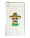Cat with Sombrero and Poncho Micro Terry Gromet Golf Towel 16 x 25 inch by TooLoud-Golf Towel-TooLoud-White-Davson Sales