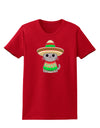 Cat with Sombrero and Poncho Womens Dark T-Shirt by TooLoud-Womens T-Shirt-TooLoud-Red-X-Small-Davson Sales