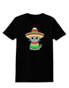 Cat with Sombrero and Poncho Womens Dark T-Shirt by TooLoud-Womens T-Shirt-TooLoud-Black-X-Small-Davson Sales