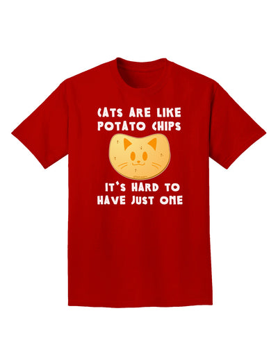 Cats Are Like Potato Chips Adult Dark T-Shirt-Mens T-Shirt-TooLoud-Red-Small-Davson Sales